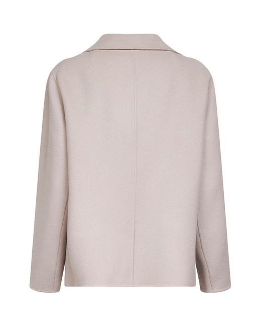 Max Mara Pink Double-Breasted Pea-Style Jacket Virgin Wool Coat