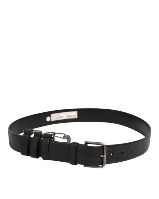 Dolce & Gabbana Black Key Ring Clip Attachments Buckle Belt 100Lf for men