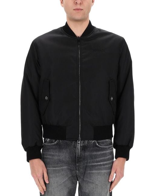 Versace Black Reversible Bomber Jacket Polyamide for men