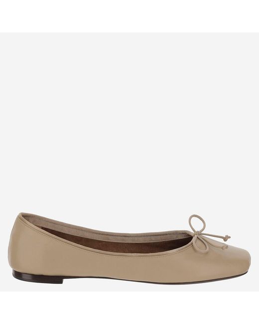 Khaite Brown Leather Ballet Flats Lambskin