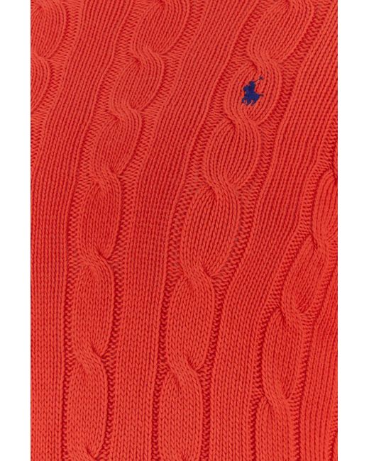 Polo Ralph Lauren Red Cotton Cable-knit Sweater