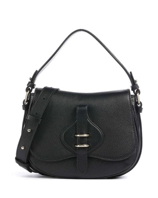 Coccinelle Black Handbag Micro Grainy Leather Bags Handbags