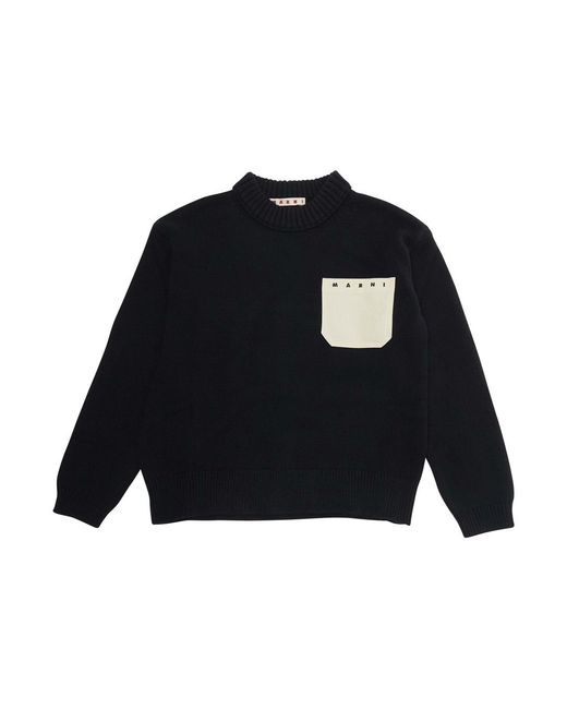 Marni Blue Crew Neck Sweater Cotton Tops for men