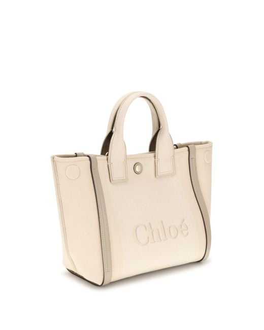 Chloé Natural Carry Tote Bag Cotton Handbags