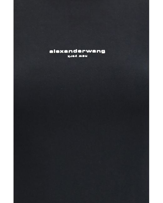 Alexander Wang Blue Long-Sleeved Logo Cotton T-Shirt T-Shirts & Jerseys