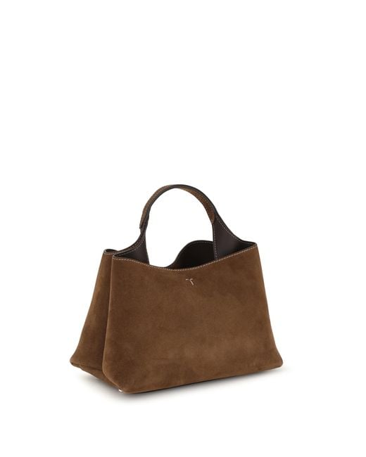 Tod's Brown Suede Handbag Calf Leather Bos Taurus Handbags