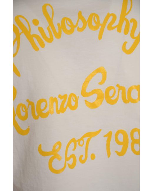 Philosophy Di Lorenzo Serafini White Logo Print Cropped T-Shirt