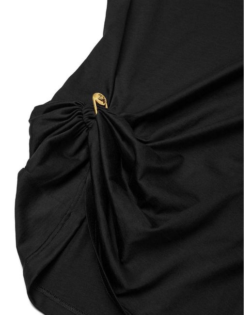 Versace Black T-Shirt Safety Pin Silk T-Shirts & Jerseys