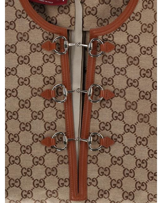 Gucci Brown Gg Clamp Mini Dress