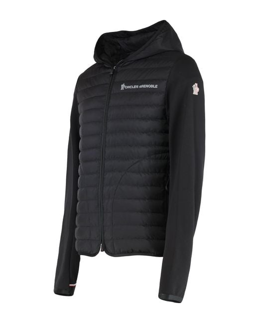 Moncler Black Cardigan With Padded Front Panel Shell: Cotton Cardigans for men