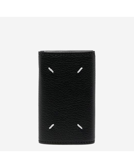 Maison Margiela Black Leather Keyring Wallets & Purses
