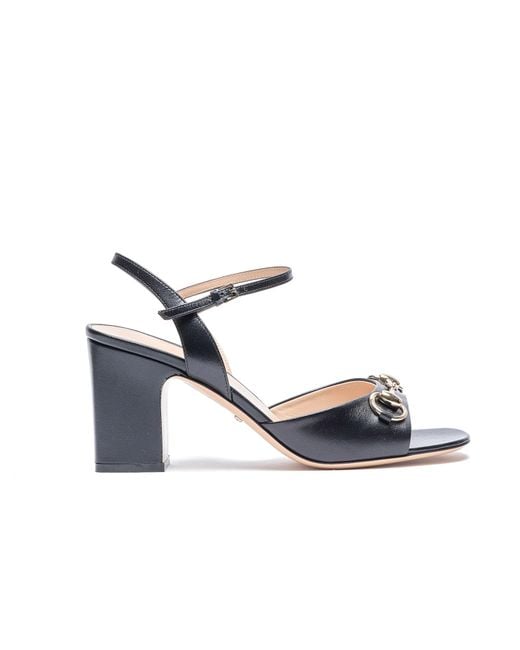 Gucci Blue Horsebit Pump Sandals