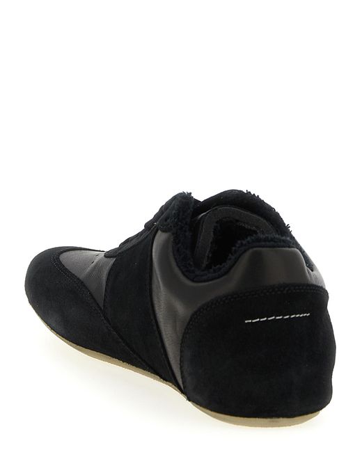 MM6 by Maison Margiela Black Anatomic Sneakers Calfskin Leather for men