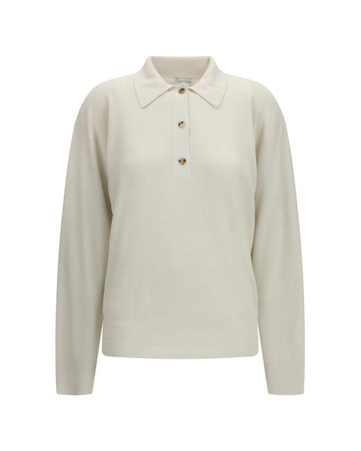 Calvin Klein White Long-Sleeve Sweater Silk