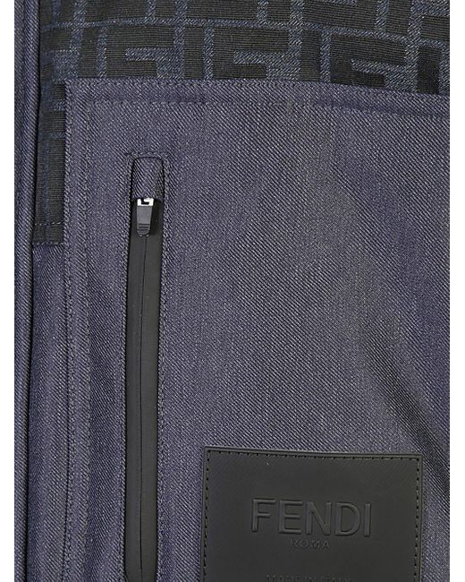 Fendi Black Ski Jacket Ff Jacquard Jacket for men