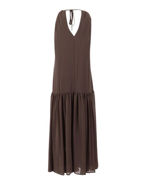 Peserico Brown Dress Polyester Midi