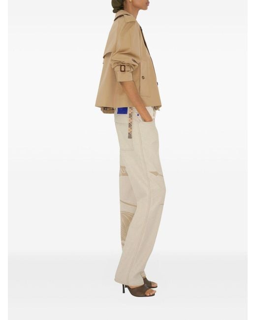 Burberry Natural Cotton Cropped Trench Coat