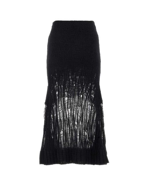 Chloé Black Wool Blend Skirt