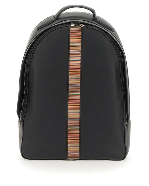 Paul Smith Black Signature Stripe Backpack for men