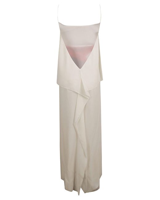 Alexander McQueen White Floral Printed Sleeveless Maxi Dress