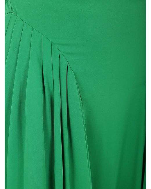 Self-Portrait Green Viscose Midi Dress