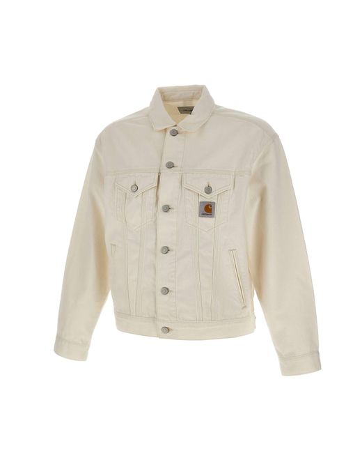Carhartt White Helston Jacket Cotton Jacket for men