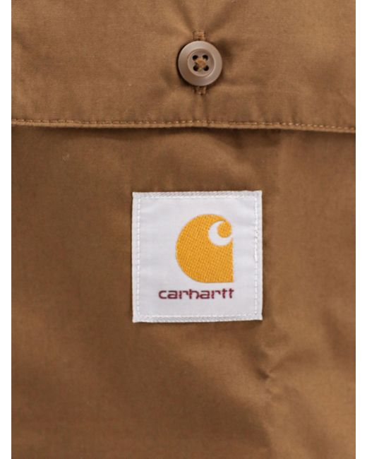 Carhartt Brown Cotton Blend Shirt With Logo Patch for men