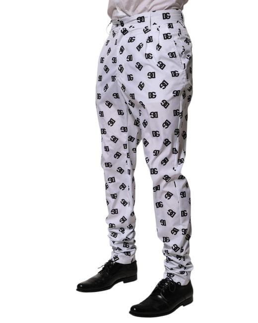 Dolce & Gabbana Blue Logo Cotton Skinny Denim Trouser Pants And Polyester for men