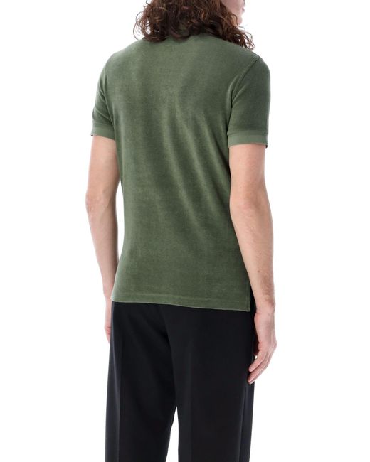 Tom Ford Green Polo Shirt With Logo for men