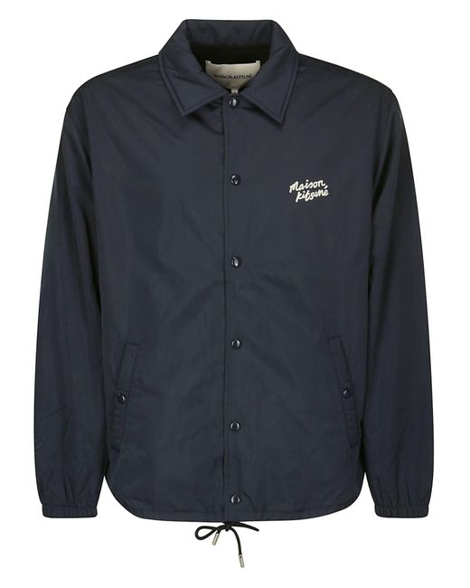 Maison Kitsuné Coach Jacket In Nylon With Logo Handwriting Print