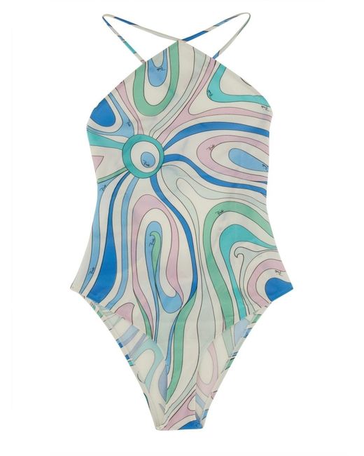 Emilio Pucci Blue One-Piece Swimsuit