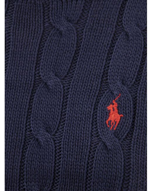Polo Ralph Lauren Blue Slim-Fit Cable Knit