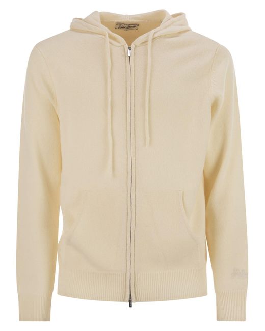 Mc2 Saint Barth Natural Wool Cardigan With Zip for men