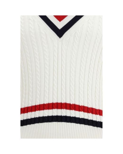 Thom Browne White Cotton Sweatshirt for men