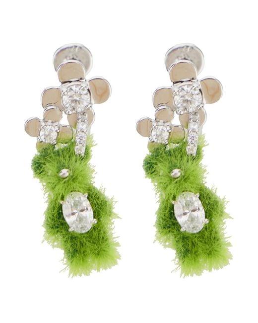 YVMIN Green Grass Flower Bear Earrings With 925 Rose Plating For Plated 18K
