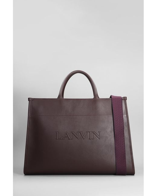Lanvin Purple Tote In Viola Leather