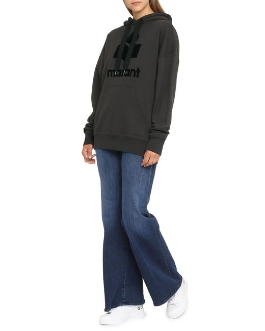 Isabel Marant Black Isabel Marant Mansel Logo Cotton Hoodie Polyester Hoodies