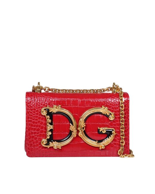 Dolce & Gabbana Shoulder Bag In Red Leather