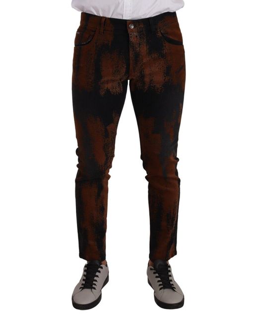 Dolce & Gabbana Black Chic Tie-Dye Slim Fit Jeans for men