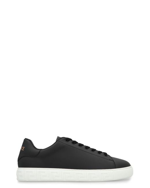 Versace Black Greca Low-Top Sneakers Nylon Trainers for men
