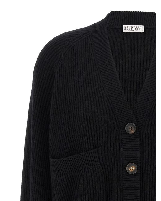 Brunello Cucinelli Black Monile Cuff Cardigan