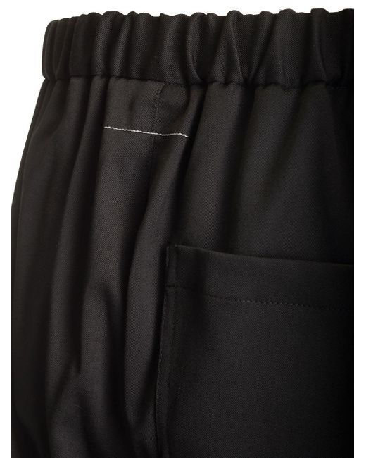 MM6 by Maison Martin Margiela Black Elastic Waist Tailored Trousers for men