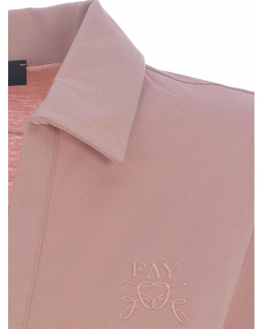 Fay Pink Polo Shirt Made Of Piquet