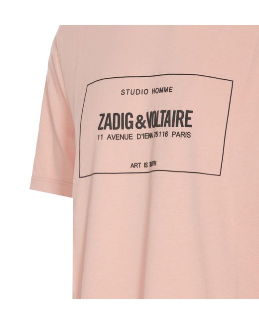 Zadig & Voltaire Pink Ted Blason T-Shirt for men