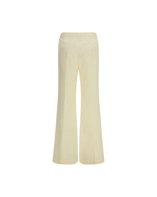 Max Mara Natural Beige Viscose Flared Pants