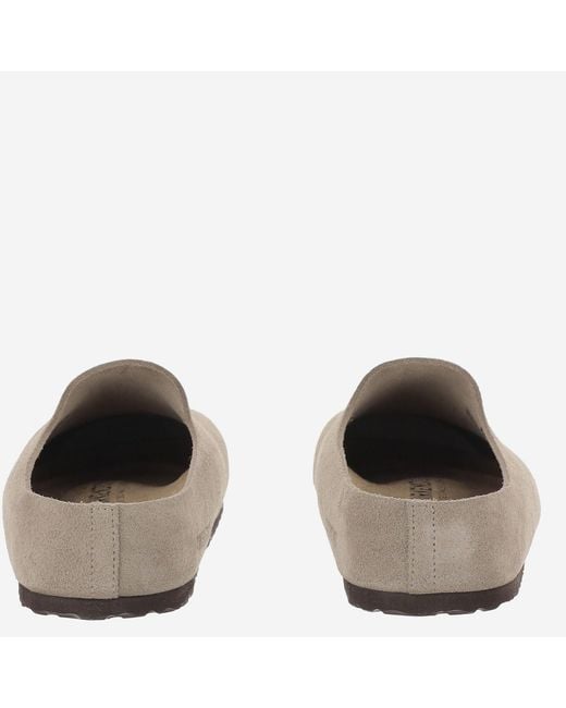 Birkenstock Natural Mules Amsterdam Suede And Rubber Sandal