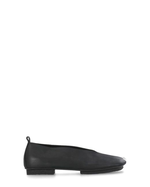 Uma Wang Black Smooth Leather Ballet Shoes