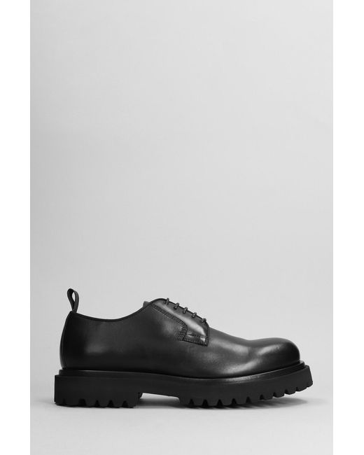 Officine Creative Eventual 001 Lace Up Shoes In Black Leather for men