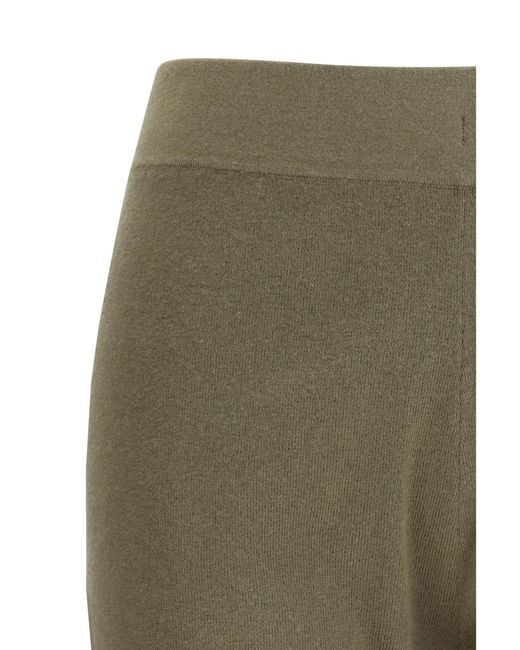 Extreme Cashmere Green Rib-Knit Shorts N°450 Bummy Cotton; Kashmir/Capra Hircus Bermuda