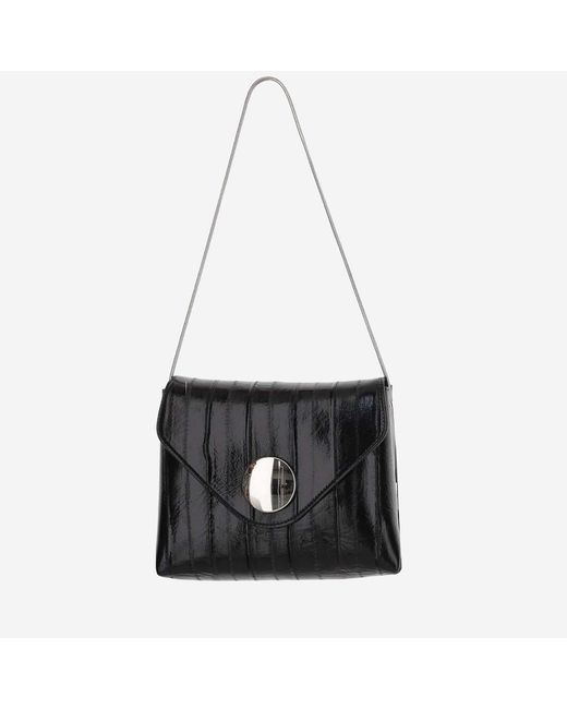 Khaite Black Bobbi Leather Shoulder Bag Aguilla